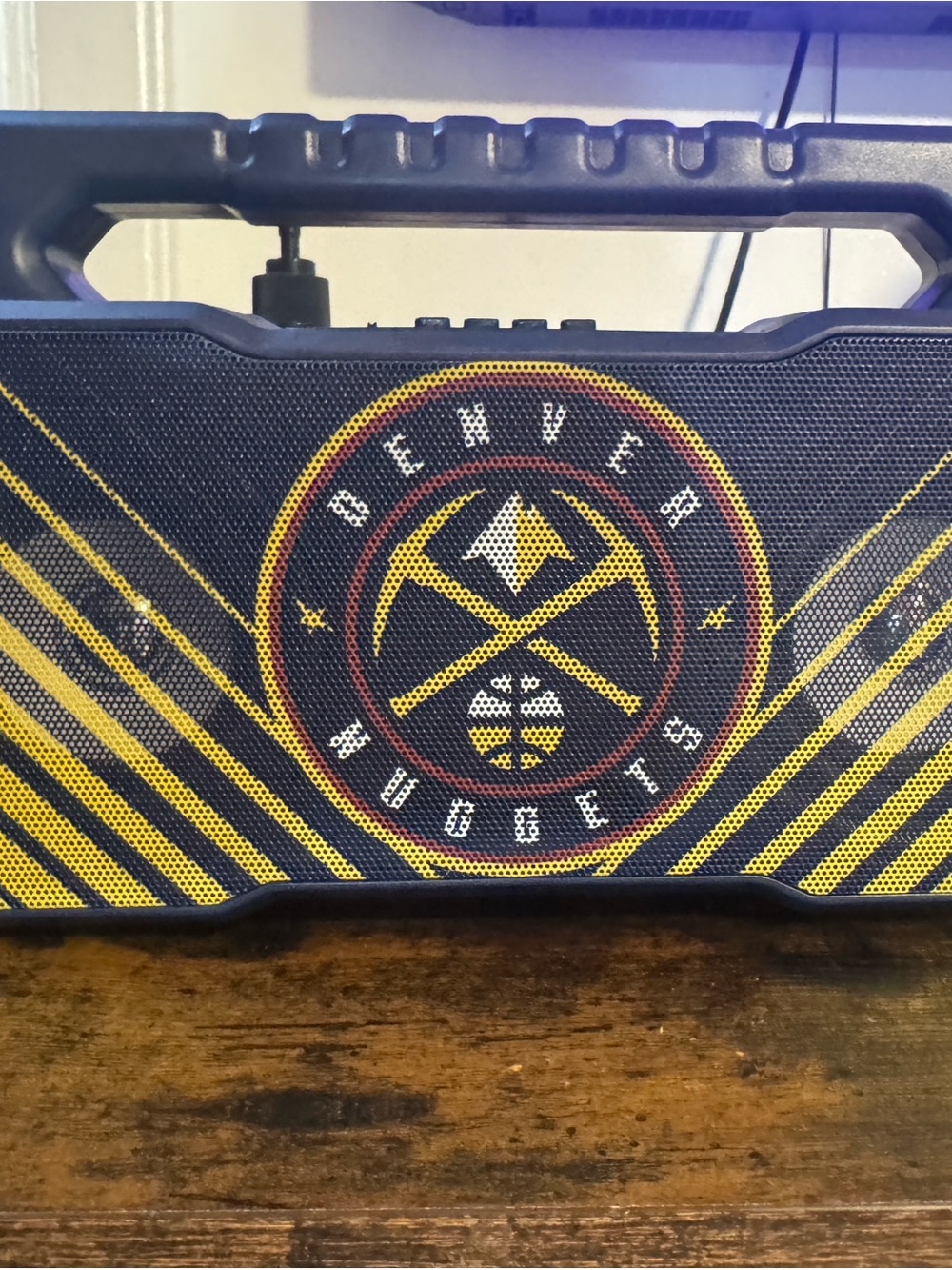 Portable Bluetooth Speaker in Black and Yellow with Team Emblem